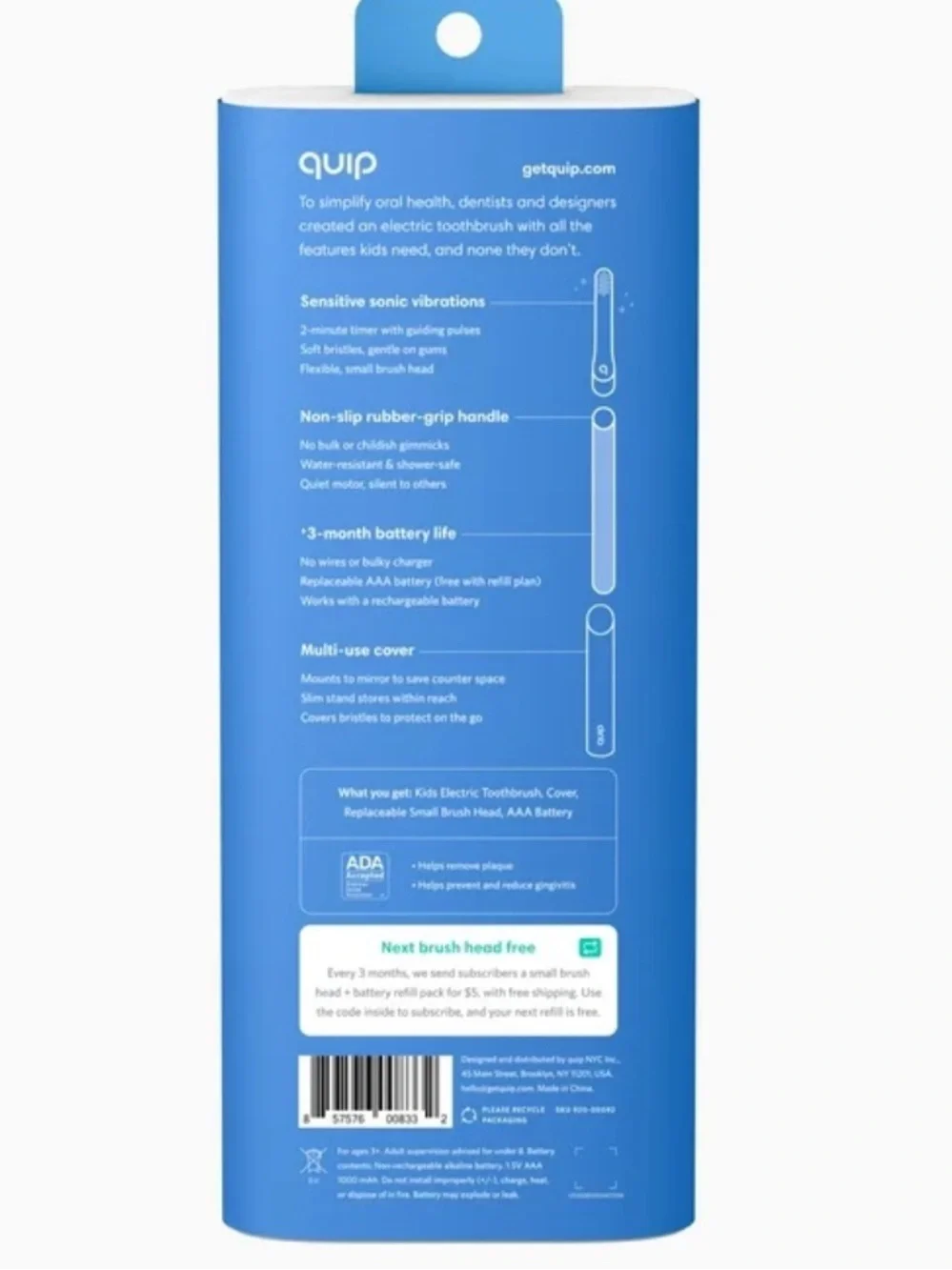 quip Kids Electric Toothbrush - Blue